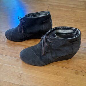 TOMS Desert Wedge Castlerock Grey Suede